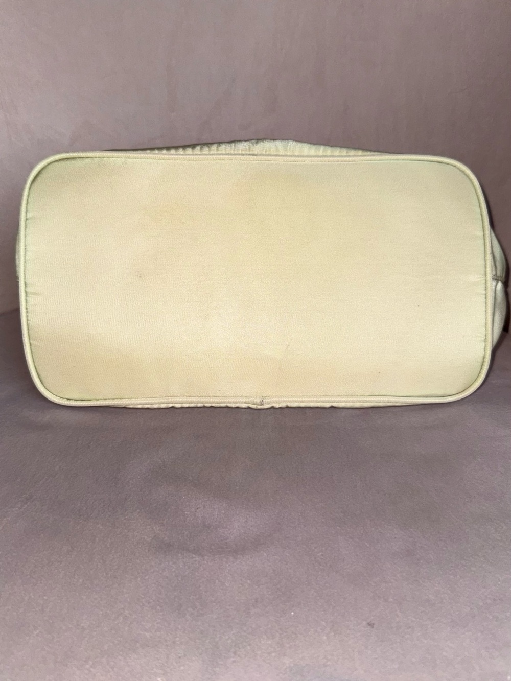 Prada Authentic Cream Nylon Purse with Tan Leather Handles - Picture 4 of 14